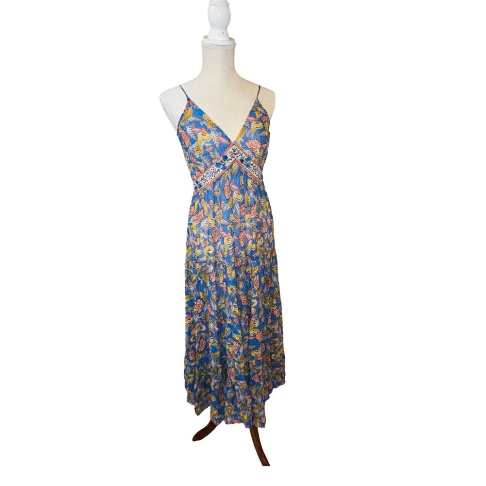 Verb by Pallavi Singhee Anthropologie Vineyard Tiered Floral Maxi Dress Size‎ 2